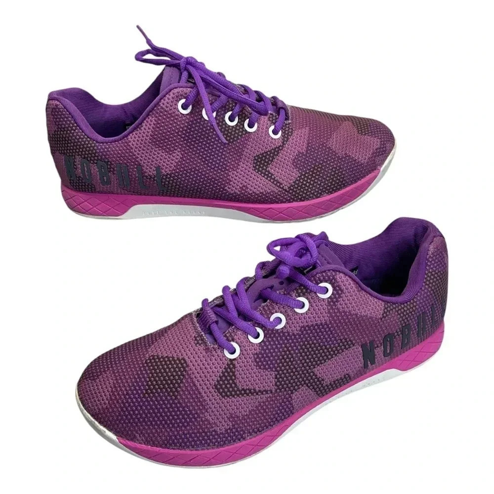 NoBull Purple Camo Low Top Trainers Sneakers Unisex Size US Womens 10.5 Mens 9